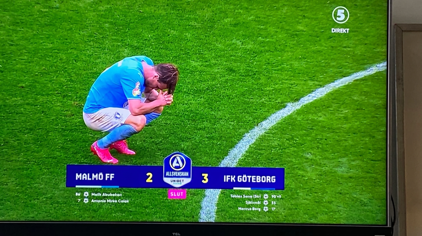 TV-bild efter IFK Göteborgs seger mot Malmö FF